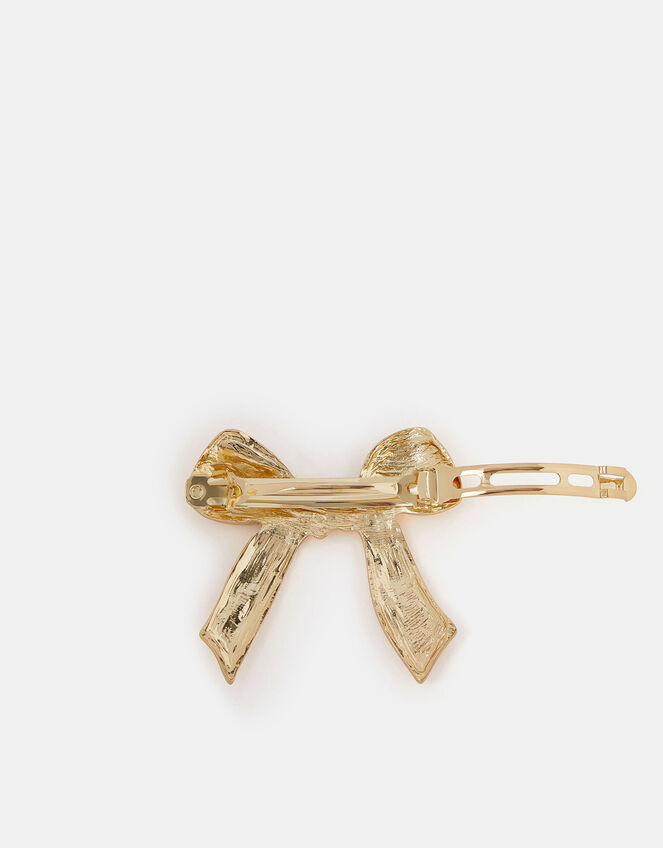 Metal Bow Barrette Hair Clip, , large