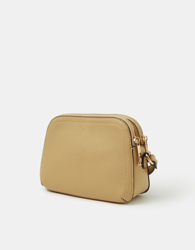 Double Zip Crossbody Bag, Yellow (YELLOW), large