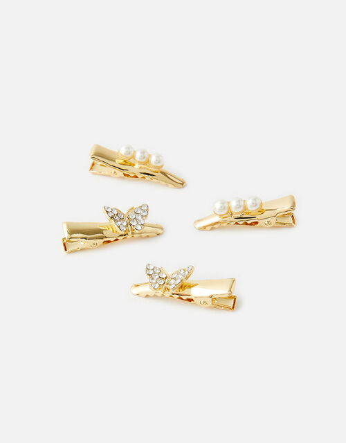 Butterfly And Pearl Salon Clip Set Hair Clips Accessorize Global