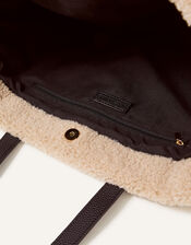 Faux Shearling Tote Bag, , large