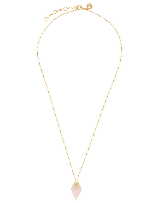 Healing Stones Gold-Plated Rose Quartz Necklace, , large