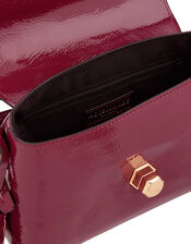 Patent Handheld Bag, Red (BURGUNDY), large