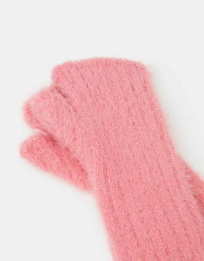 Fluffy Knitted Wrist Warmers, , large