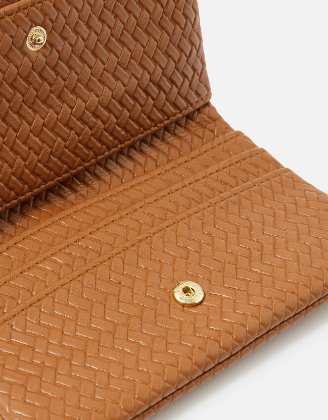 Weave Zip Coin Purse , Tan (TAN), large