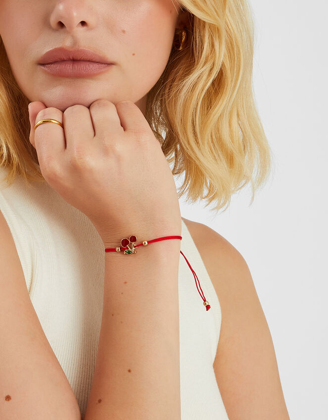 Cherry Charm Cord Bracelet, , large
