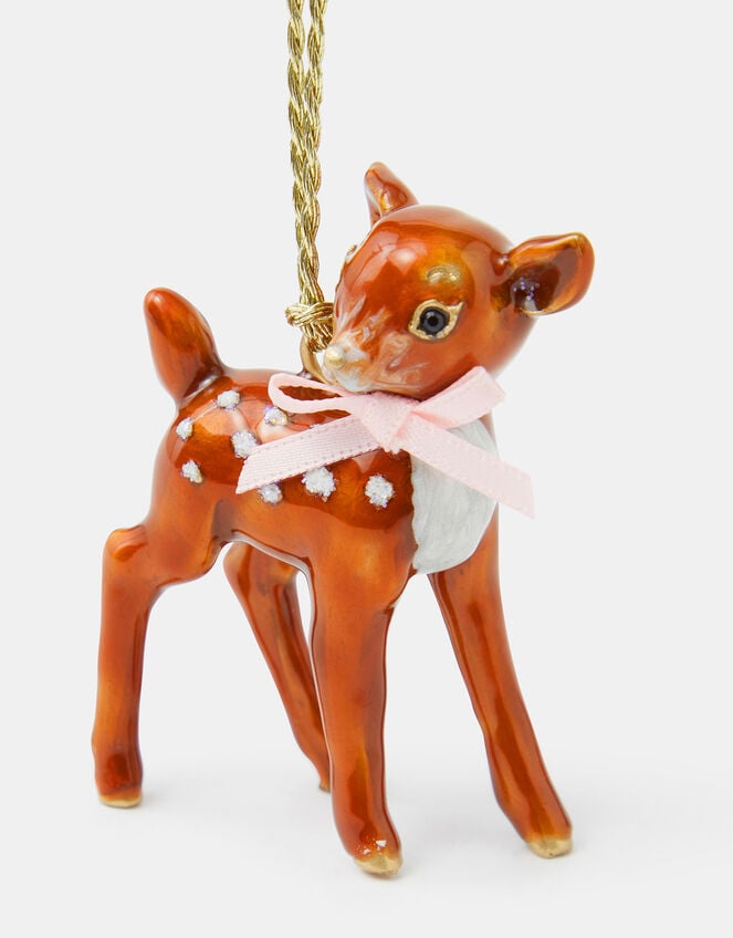 Baby Deer Enamel Christmas Tree Decoration, , large
