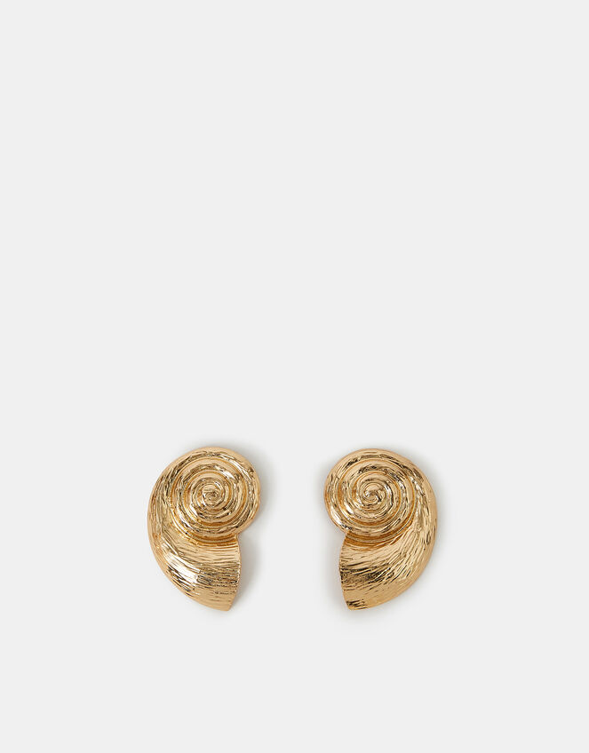 Statement Swirl Stud Earrings Gold, , large