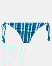 Tie-Dye Tie Side Bikini Bottoms, Teal (TEAL), large