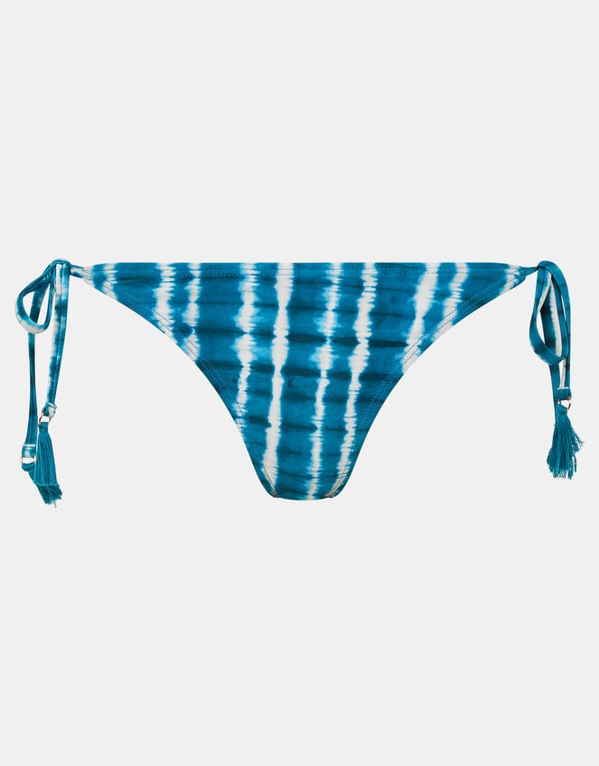 Tie-Dye Tie Side Bikini Bottoms, Teal (TEAL), large