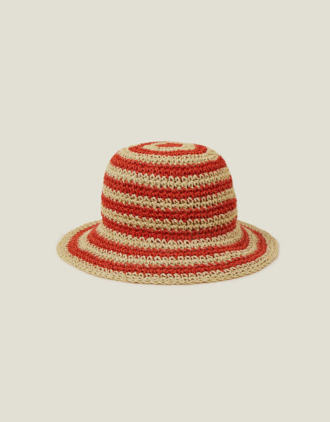 Stripe Bucket Hat, Orange (ORANGE), large