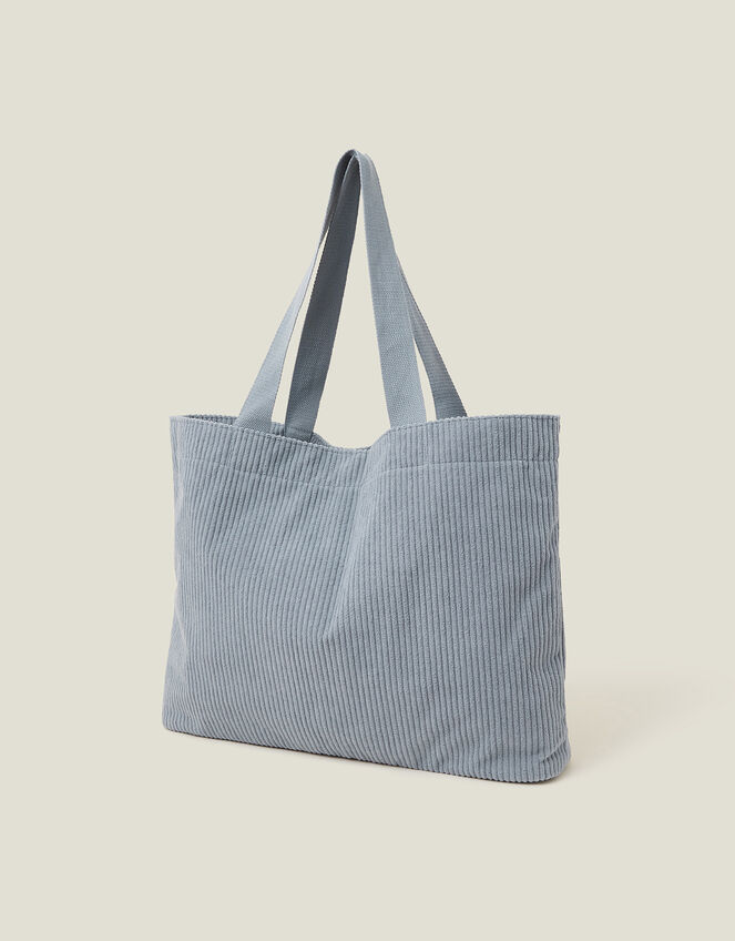 Corduroy Shopper Bag, Blue (BLUE), large