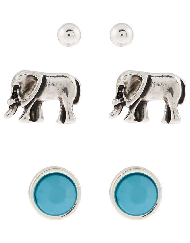 Elephant Stud Earring Set, , large