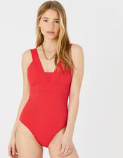 Lexi Plunge Shaping Swimsuit, Red (RED), large