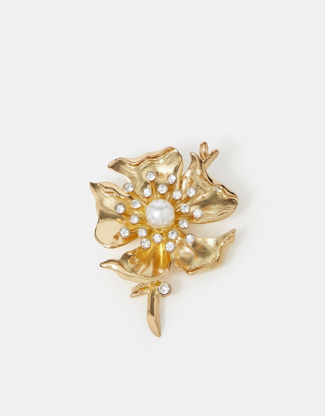 Pearl Flower Brooch, , large