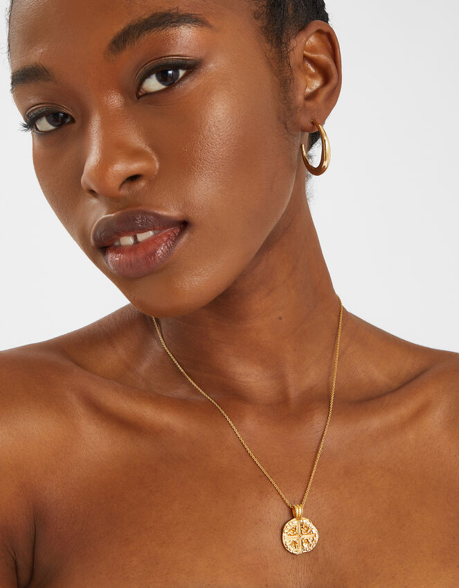 14ct Gold-Plated Coin Pendant Necklace, , large
