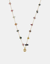 14ct Gold-Plated Semi-Precious Nugget Station Necklace, , large