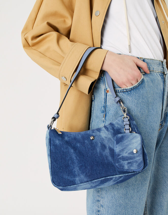 Denim Small Shoulder Bag, , large