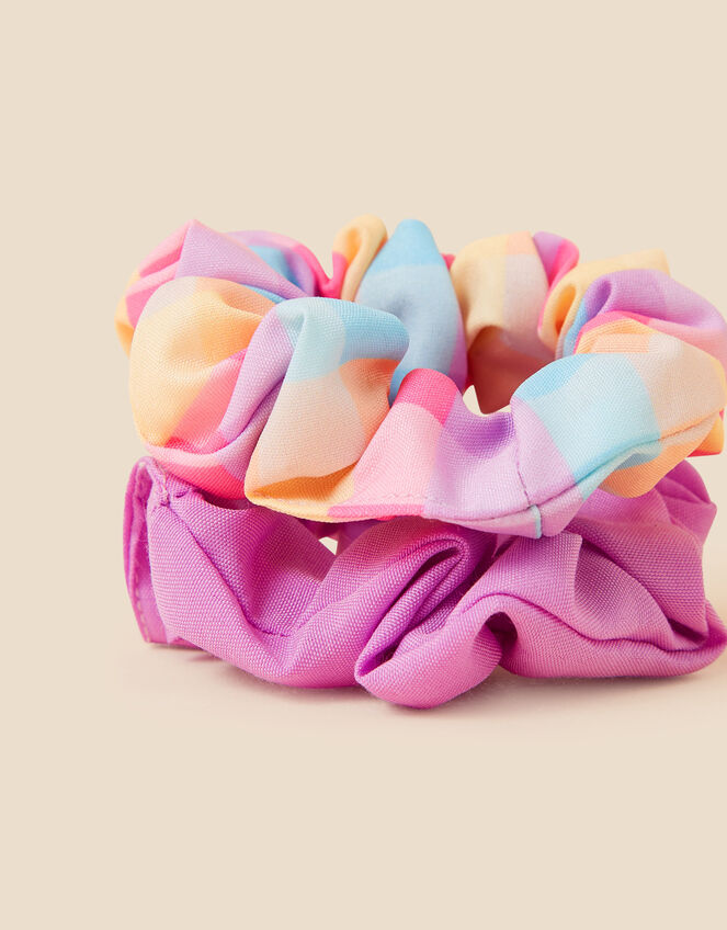 Kids Check Scrunchies Set of Two, , large