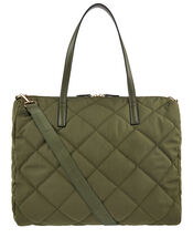 Harri Quilted Weekender Bag, Green (KHAKI), large