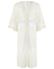 Jaki Long Lace Kimono, Cream (CREAM), large