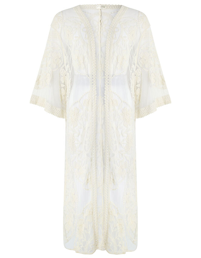 Jaki Long Lace Kimono, Cream (CREAM), large