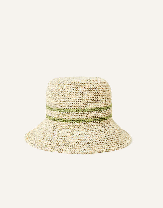 Stripe Crochet Bucket Hat, , large