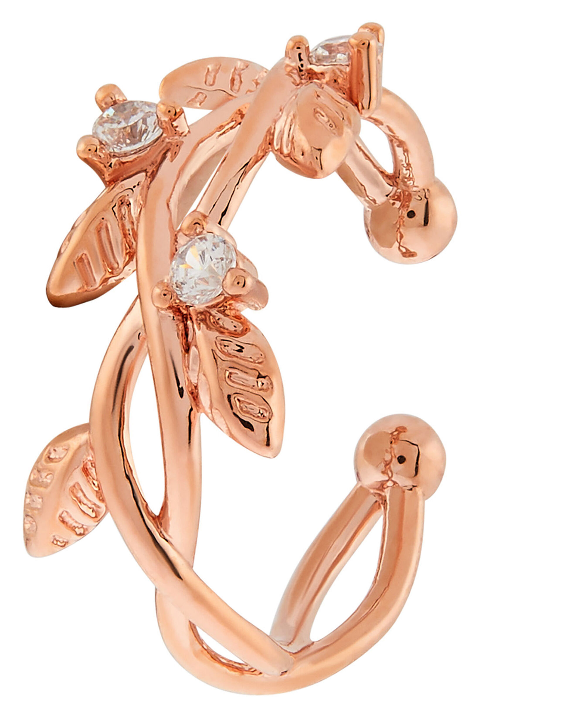 Rose Gold-Plated Sparkle Vine Ear Cuff, , large