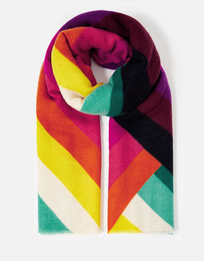 Rainbow Chevron Blanket Scarf, , large