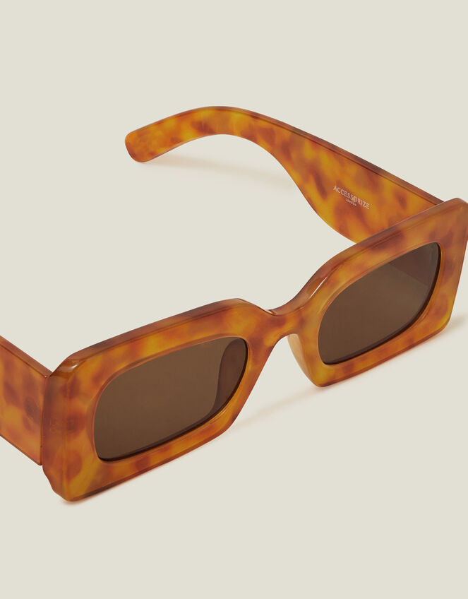Chunky Mottled Rectangular Sunglasses, , large