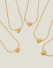 14ct Gold-Plated Stainless Steel Initial Heart Necklace, Gold (GOLD), large