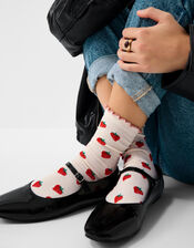 Strawberry Print Socks, , large