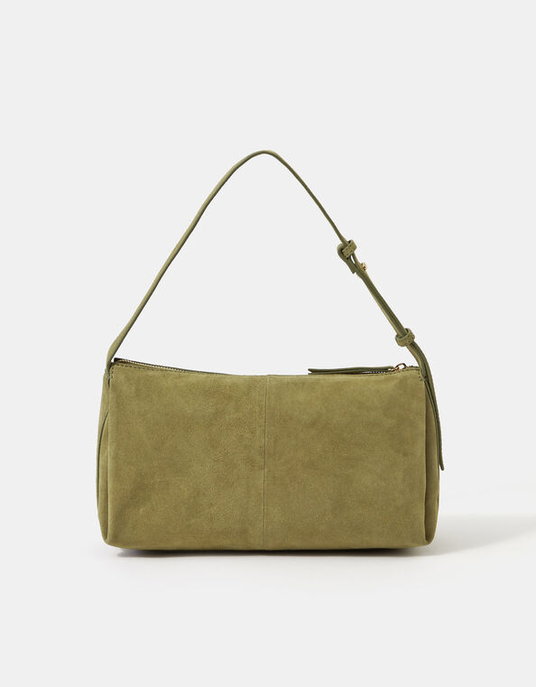 Suede Shoulder Bag, Green (GREEN), large