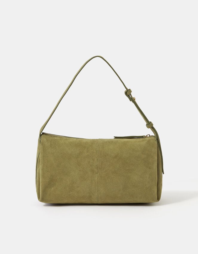 Suede Shoulder Bag, Green (GREEN), large