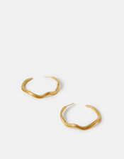 14ct Gold-Plated Wave Hoop Earrings, , large