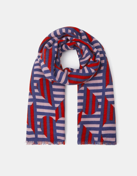 Lightweight Heart Stripe Scarf, , large