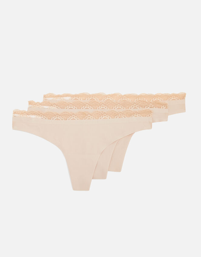 Lazer Cut Thong Set of Three, Nude (NUDE), large