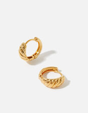 Gold-Plated Chunky Twisted Earrings, , large