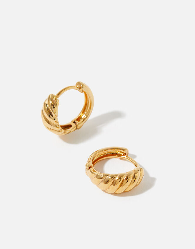Gold-Plated Chunky Twisted Earrings, , large