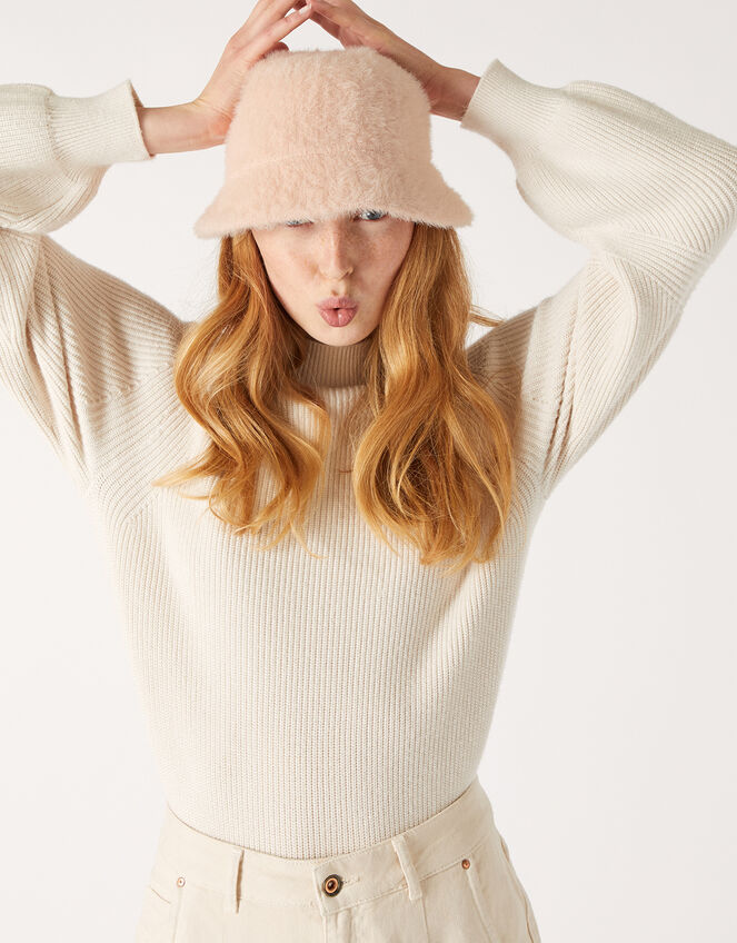 Fluffy Bucket Hat, Pink (PINK), large