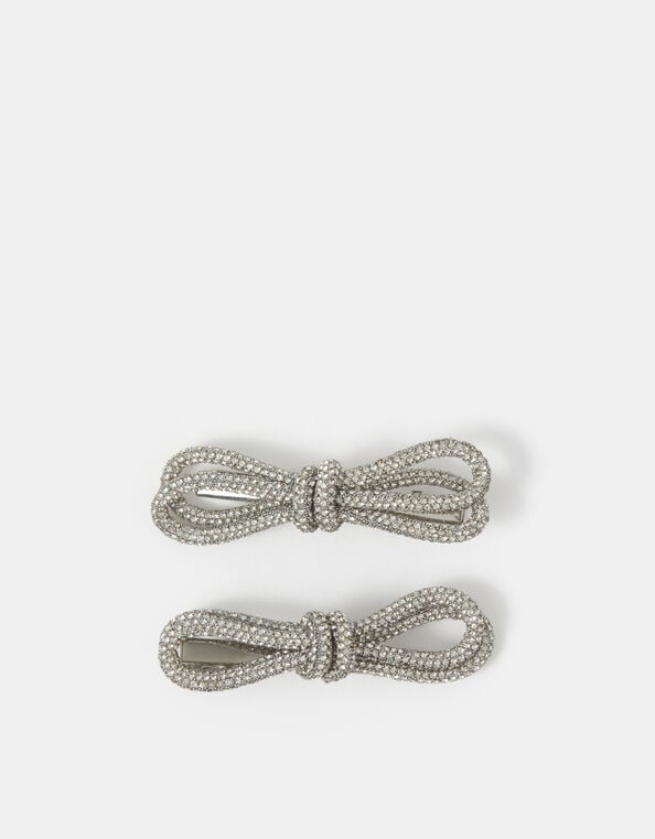 2-Pack Diamant&eacute; Bow Hair Clips, , large