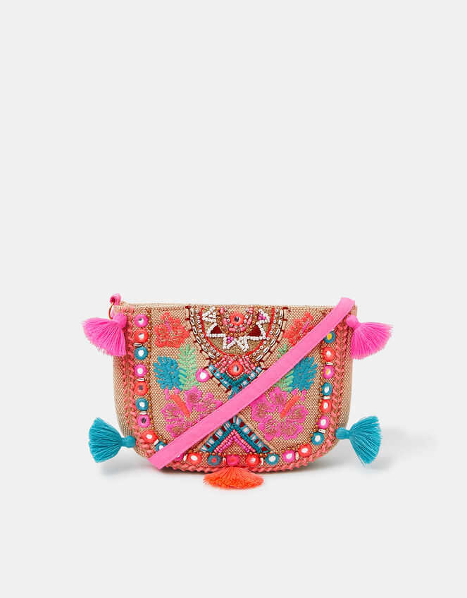 Girls Mirror & Tassel Embellished Bag, , large