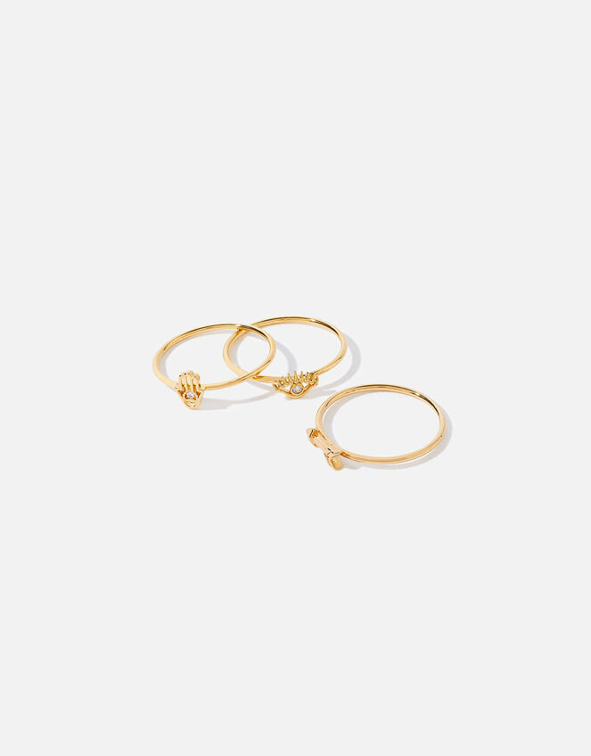 Gold-Plated Talisman Stacking Rings, Gold (GOLD), large