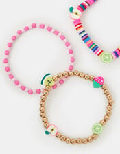 3-Pack Girls Fruit Bead Bracelets, , large