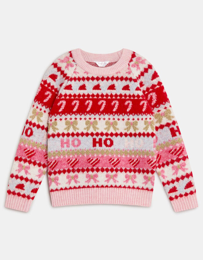 Girls Fair Isle Christmas Jumper, Multi (BRIGHTS MULTI), large