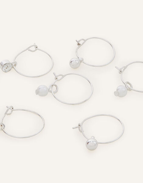 Simple Charm Hoops Set of Three , , large