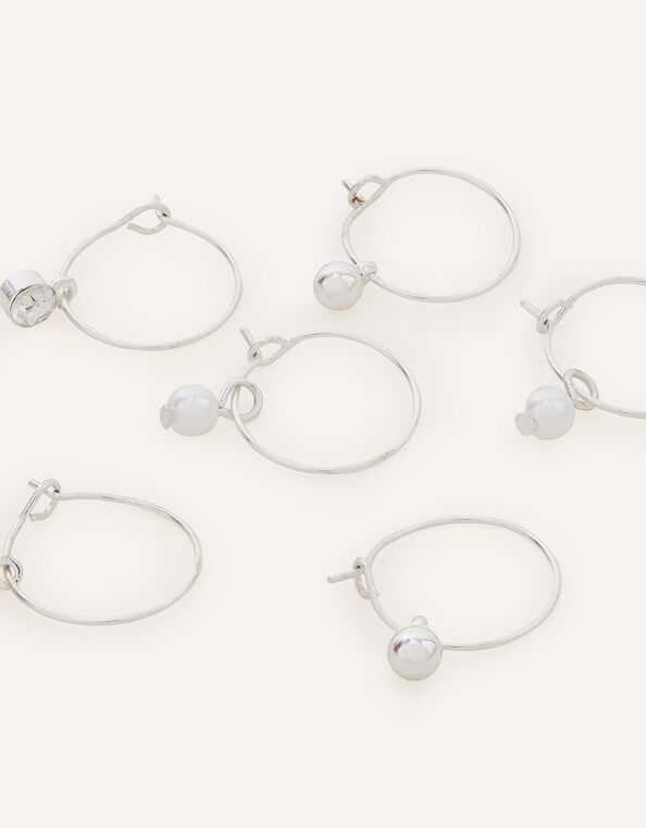 Simple Charm Hoops Set of Three , , large