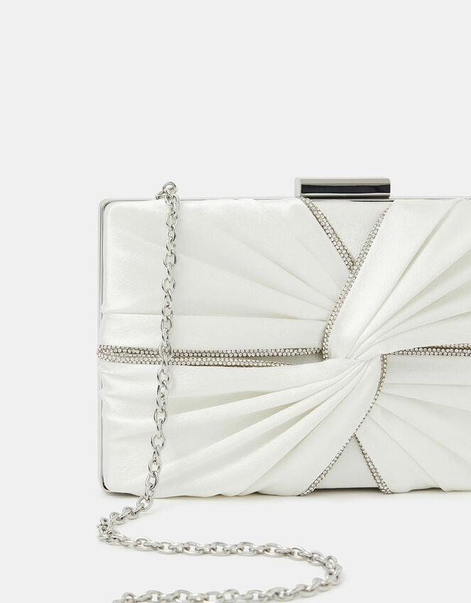 Bridal Satin Pleat Clutch Bag, , large