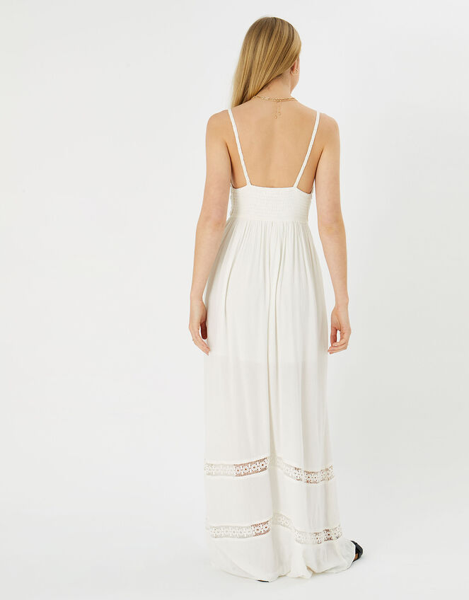 Crochet Top Maxi Dress, Ivory (IVORY), large
