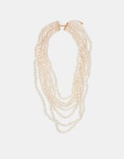 Multi Strand Layered Pearl Necklace, , large