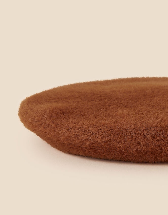 Fluffy Beret Hat, , large